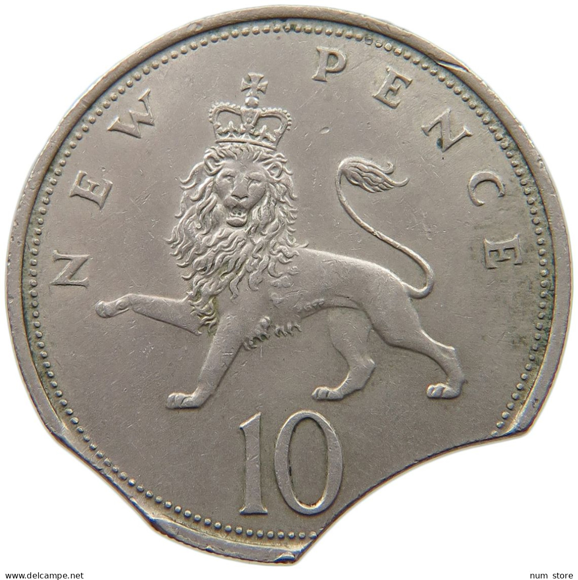 GREAT BRITAIN 10 PENCE 1969 Elisabeth II. (1952-) MINTING ERROR #t074 0015 - 10 Pence & 10 New Pence