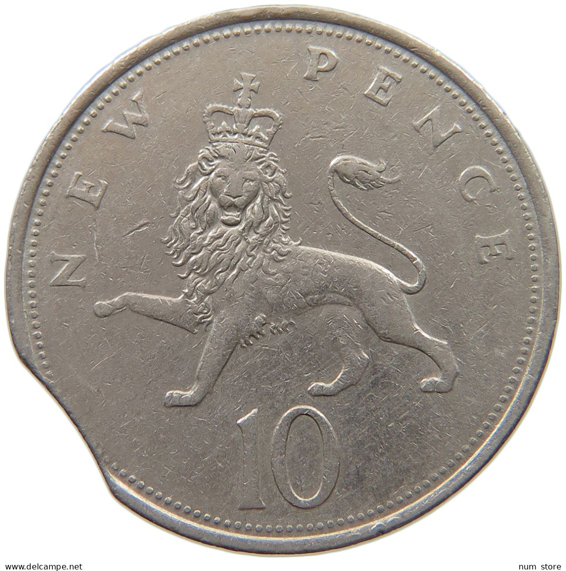 GREAT BRITAIN 10 PENCE 1968 Elisabeth II. (1952-) MINTING ERROR #c029 0101 - 10 Pence & 10 New Pence