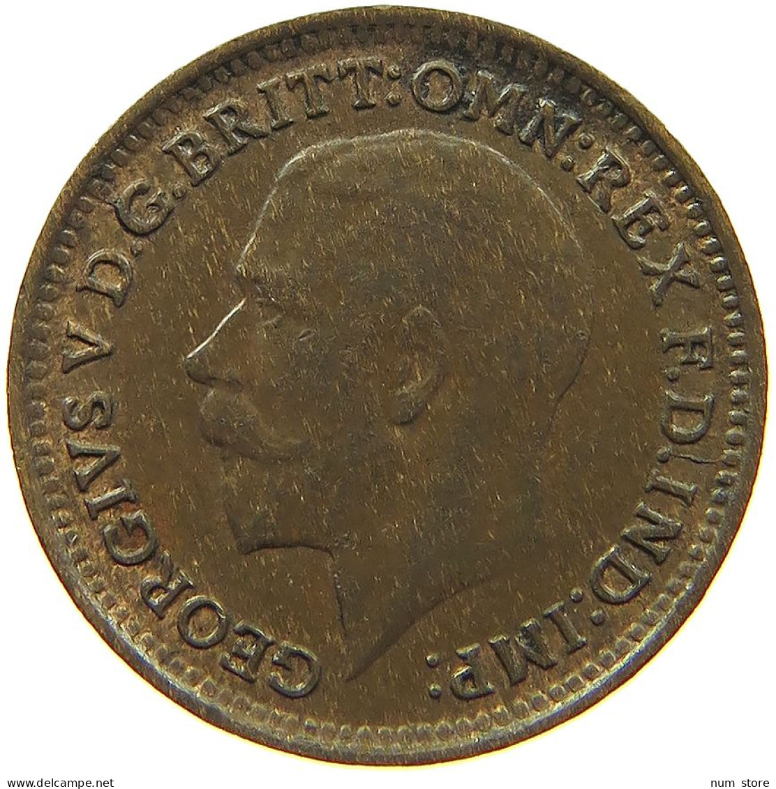 GREAT BRITAIN 1/3 FARTHING 1913 George V. (1910-1936) #t018 0463 - A. 1/4 - 1/3 - 1/2 Farthing