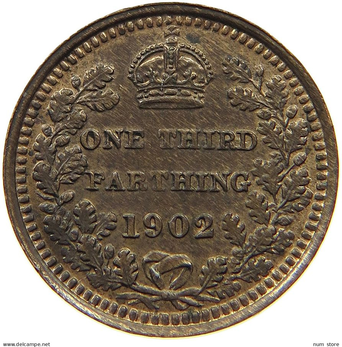 GREAT BRITAIN 1/3 FARTHING 1902 Edward VII., 1901 - 1910 #t058 0587 - A. 1/4 - 1/3 - 1/2 Farthing