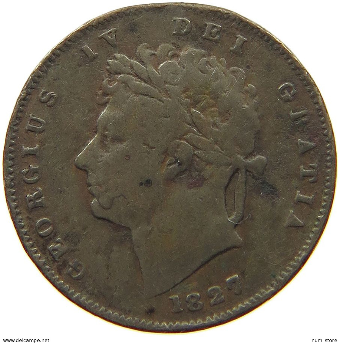 GREAT BRITAIN 1/3 FARTHING 1827 GEORGE IV. (1820-1830) #t107 0223 - A. 1/4 - 1/3 - 1/2 Farthing