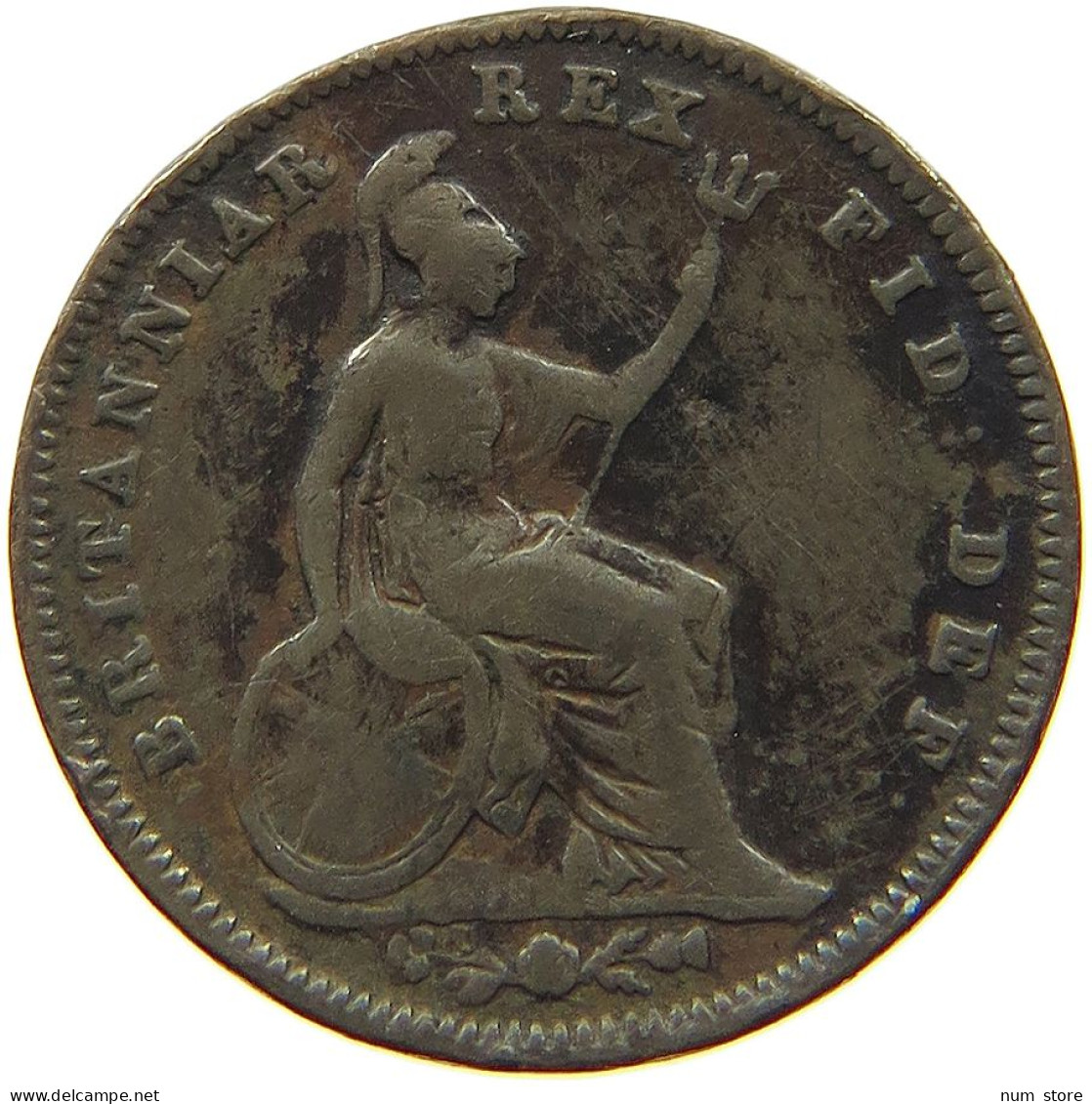 GREAT BRITAIN 1/3 FARTHING 1827 GEORGE IV. (1820-1830) #t107 0223 - A. 1/4 - 1/3 - 1/2 Farthing