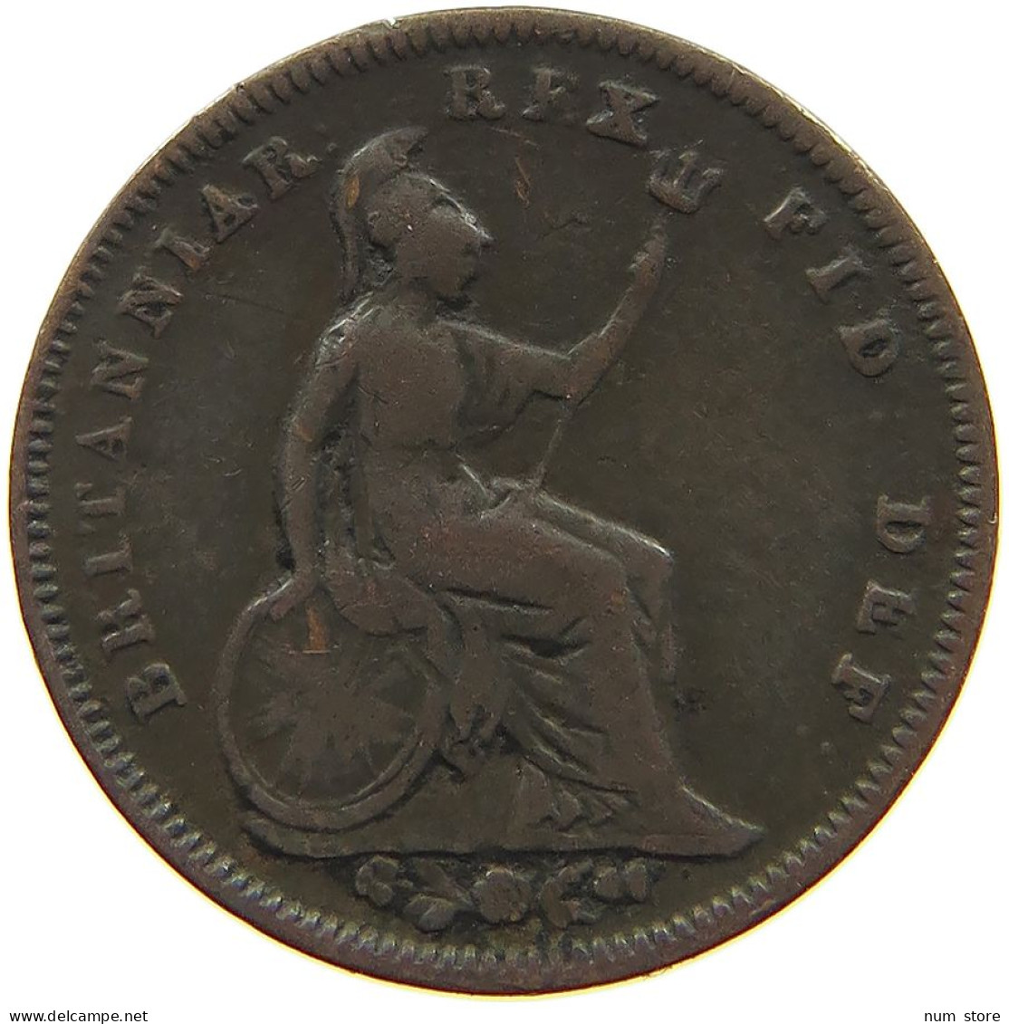 GREAT BRITAIN 1/3 FARTHING 1827 GEORGE IV. (1820-1830) #t158 0225 - A. 1/4 - 1/3 - 1/2 Farthing