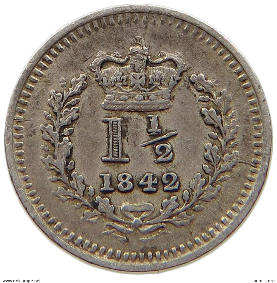 GREAT BRITAIN 1 1/2 PENCE 1842 Victoria 1837-1901 #t078 0511 - E. 1 1/2 - 2 Pence