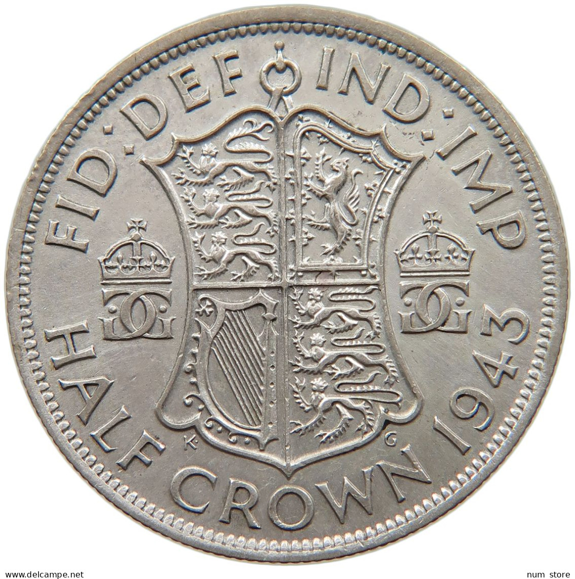 GREAT BRITAIN HALF CROWN 1943 George VI. (1936-1952) #s016 0181 - K. 1/2 Crown