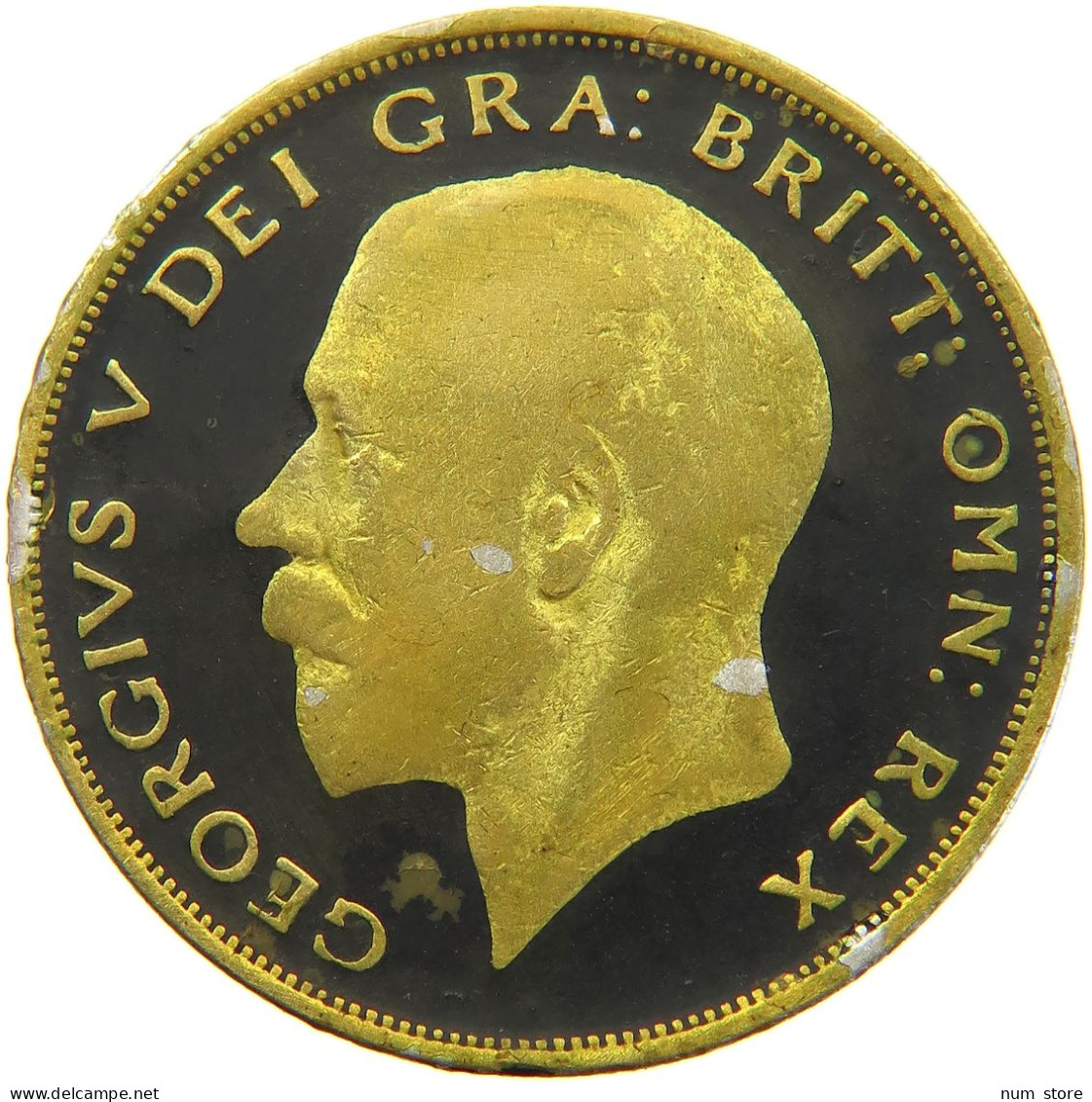 GREAT BRITAIN HALF CROWN 1922 George V. (1910-1936) ENAMELED #s010 0333 - K. 1/2 Crown