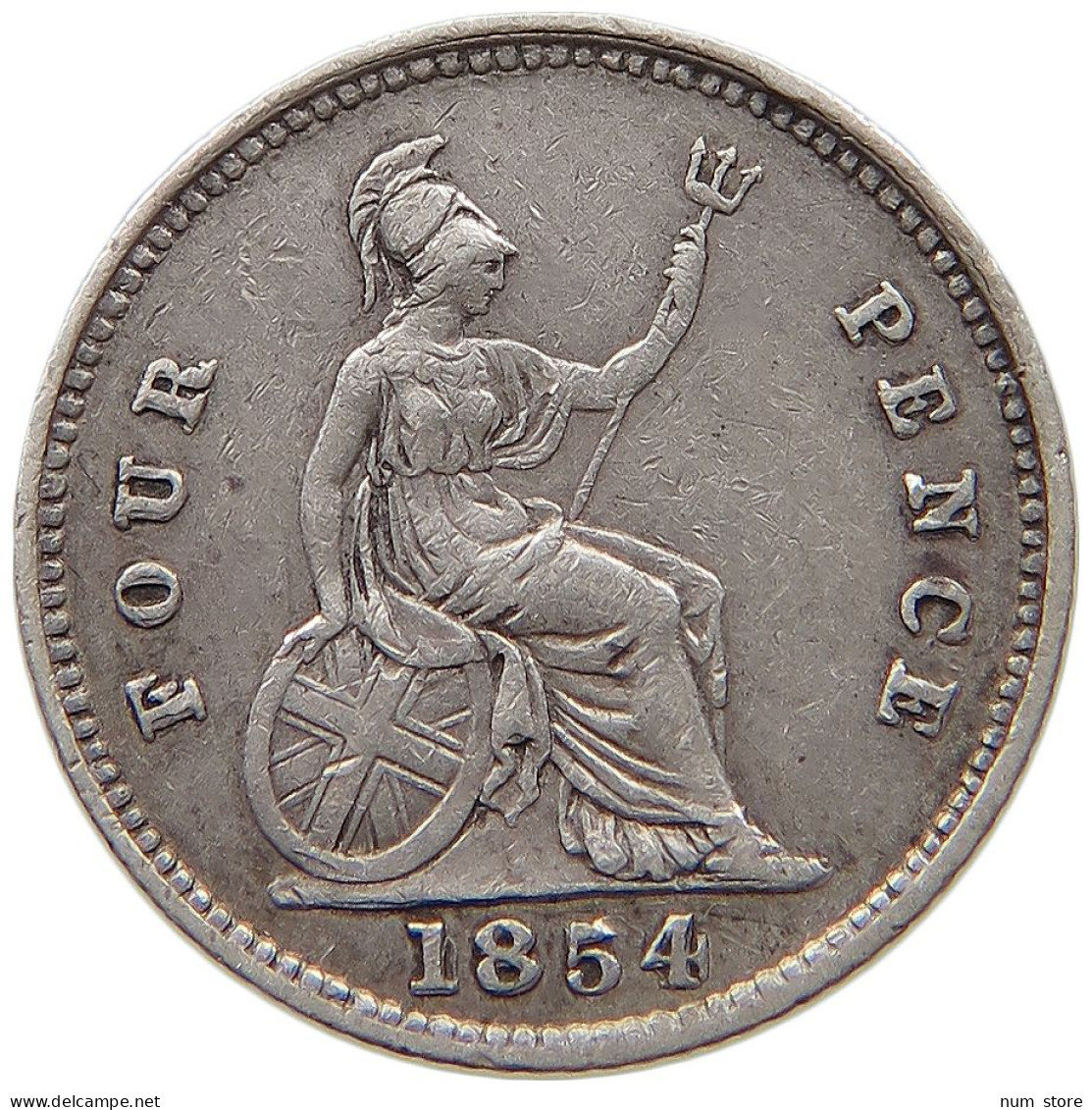GREAT BRITAIN FOURPENCE 1854 Victoria 1837-1901 #t095 0631 - G. 4 Pence/ Groat