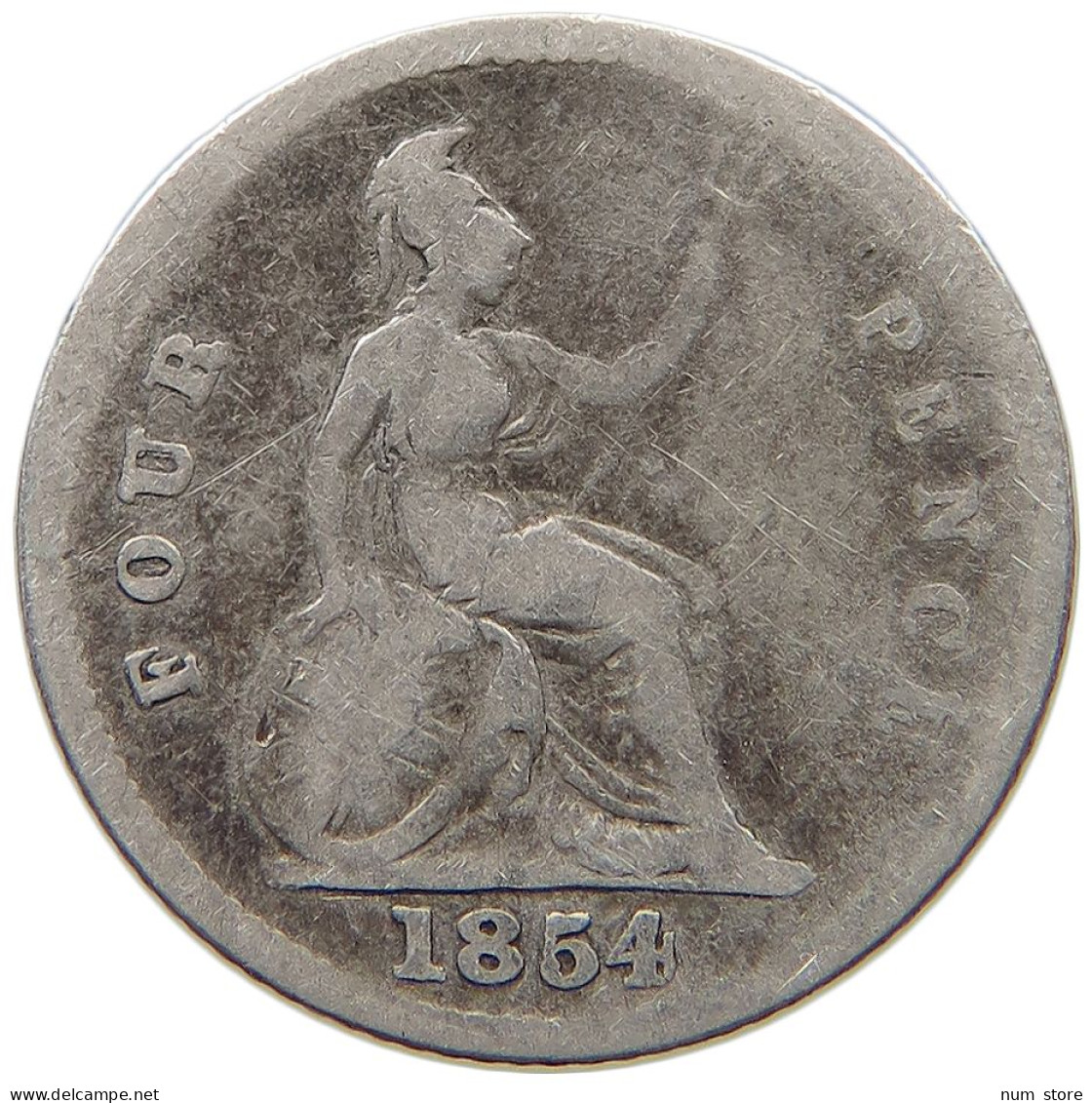 GREAT BRITAIN FOURPENCE 1854 Victoria 1837-1901 #a033 0211 - G. 4 Pence/ Groat