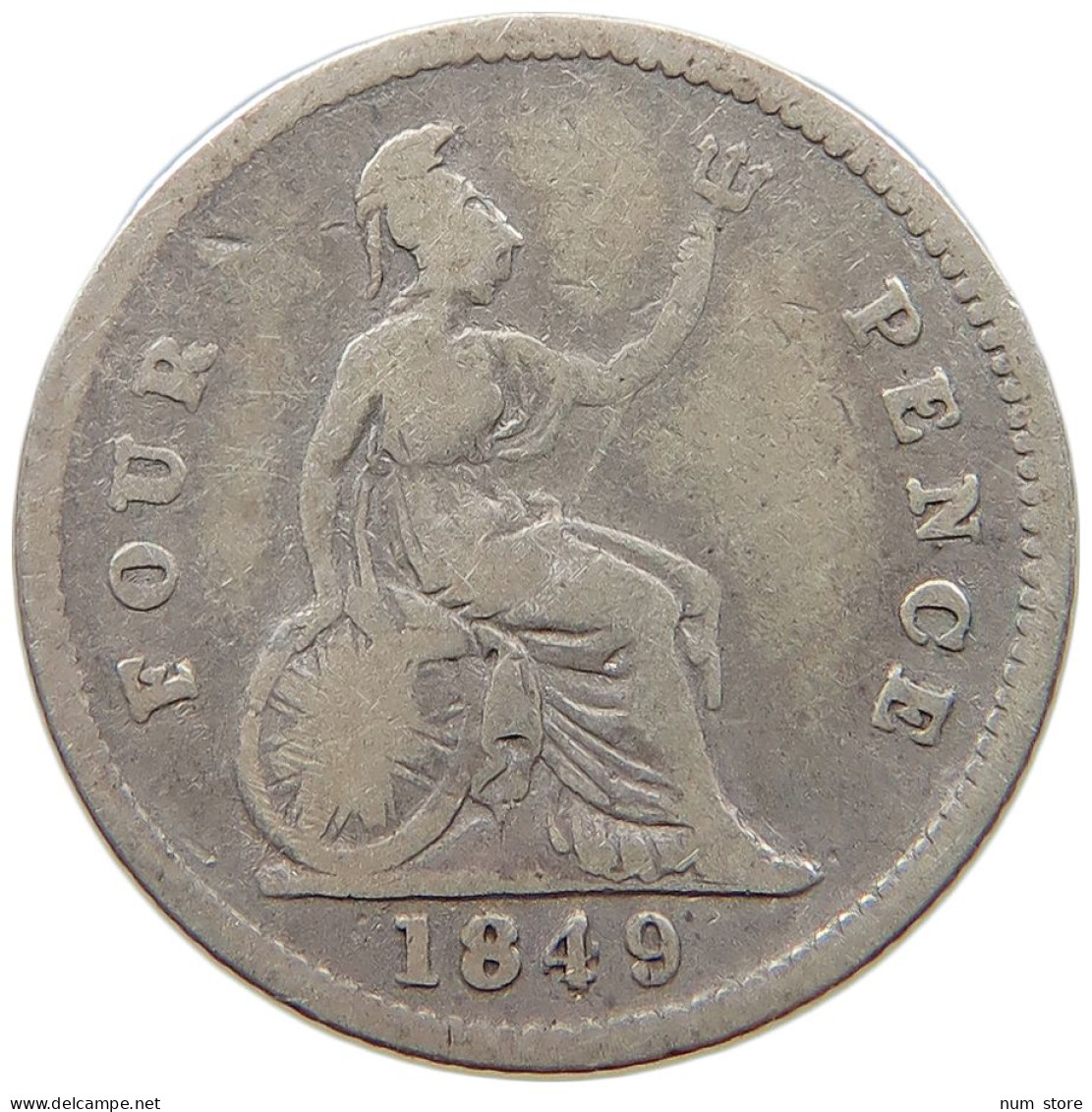 GREAT BRITAIN FOURPENCE 1849 Victoria 1837-1901 #c058 0311 - G. 4 Pence/ Groat