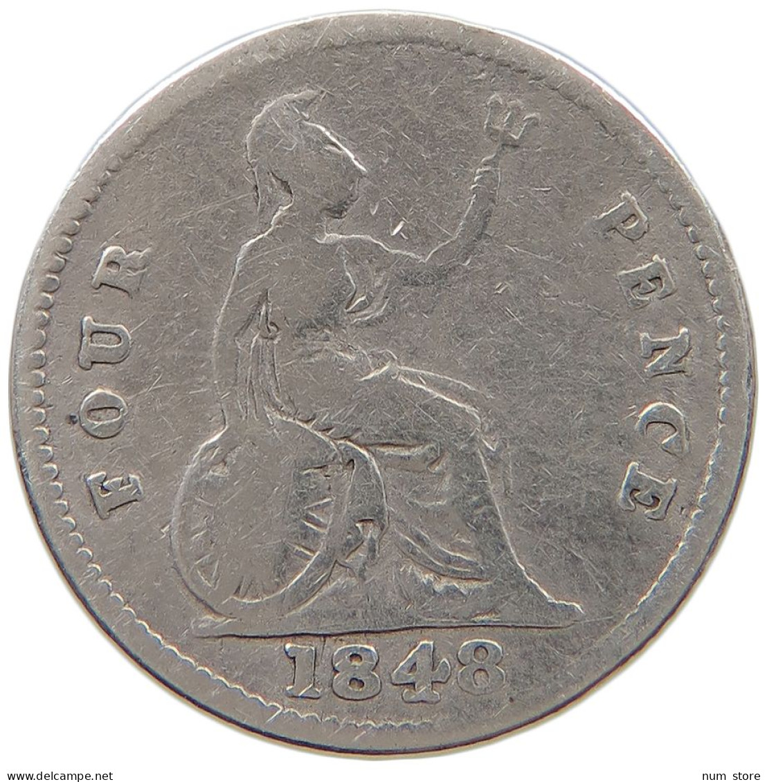 GREAT BRITAIN FOURPENCE 1848 Victoria 1837-1901 #a064 0561 - G. 4 Pence/ Groat