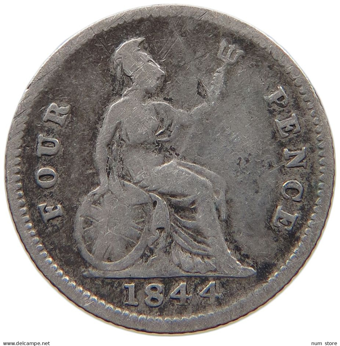 GREAT BRITAIN FOURPENCE 1844 Victoria 1837-1901 #c058 0291 - G. 4 Pence/ Groat