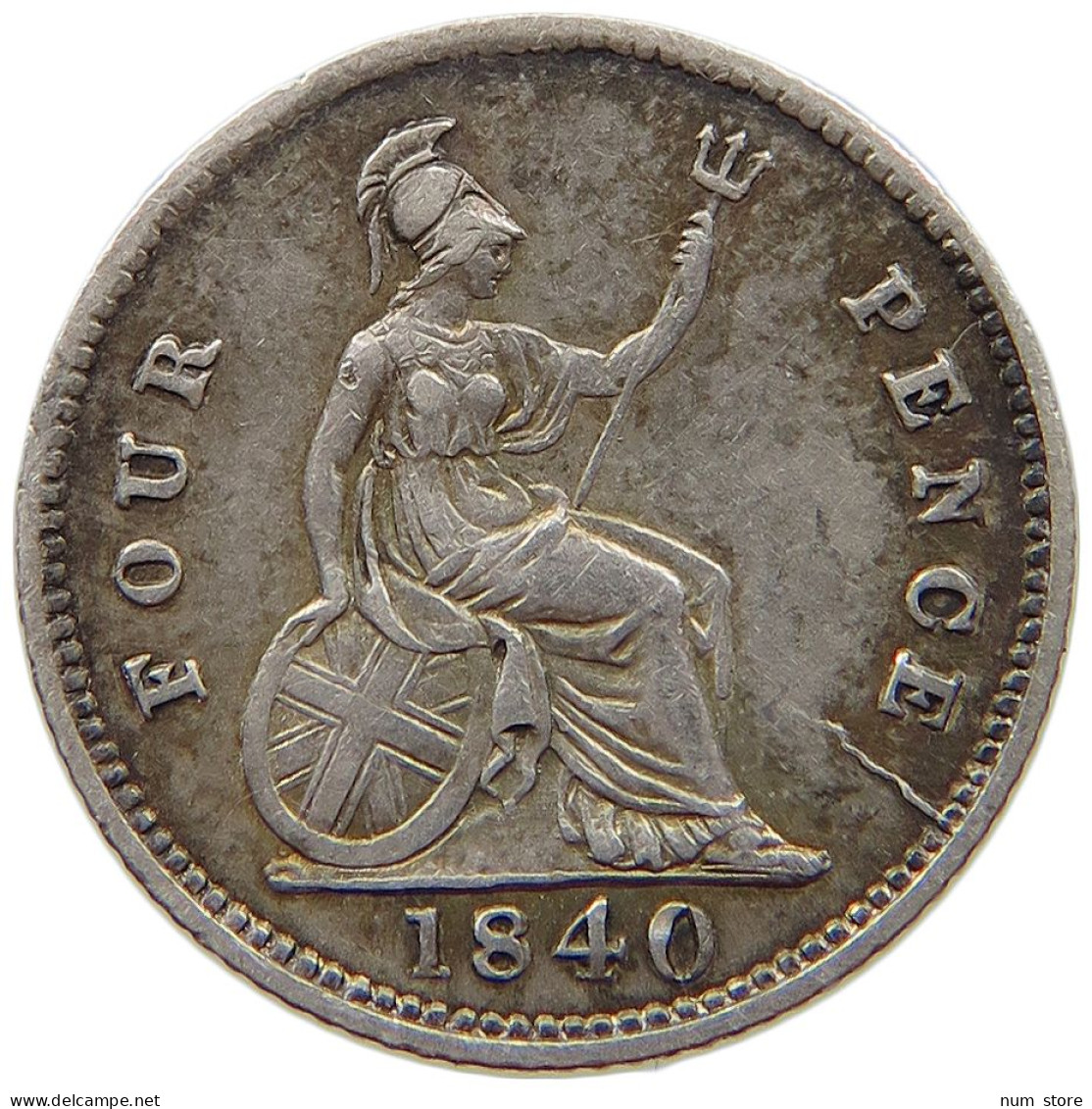 GREAT BRITAIN FOURPENCE 1840 Victoria 1837-1901 #t078 0411 - G. 4 Pence/ Groat