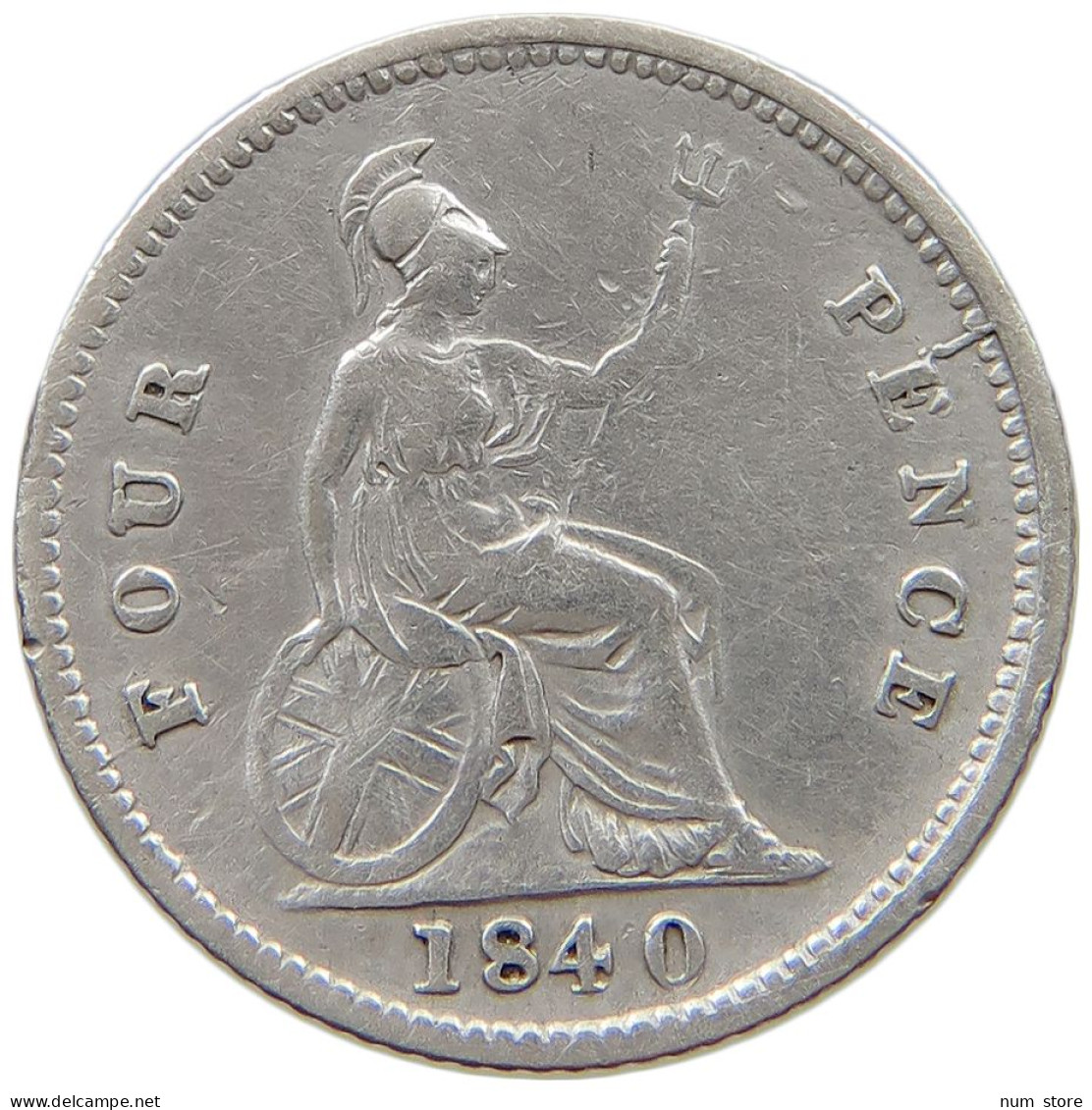 GREAT BRITAIN FOURPENCE 1840 Victoria 1837-1901 #t148 0863 - G. 4 Pence/ Groat