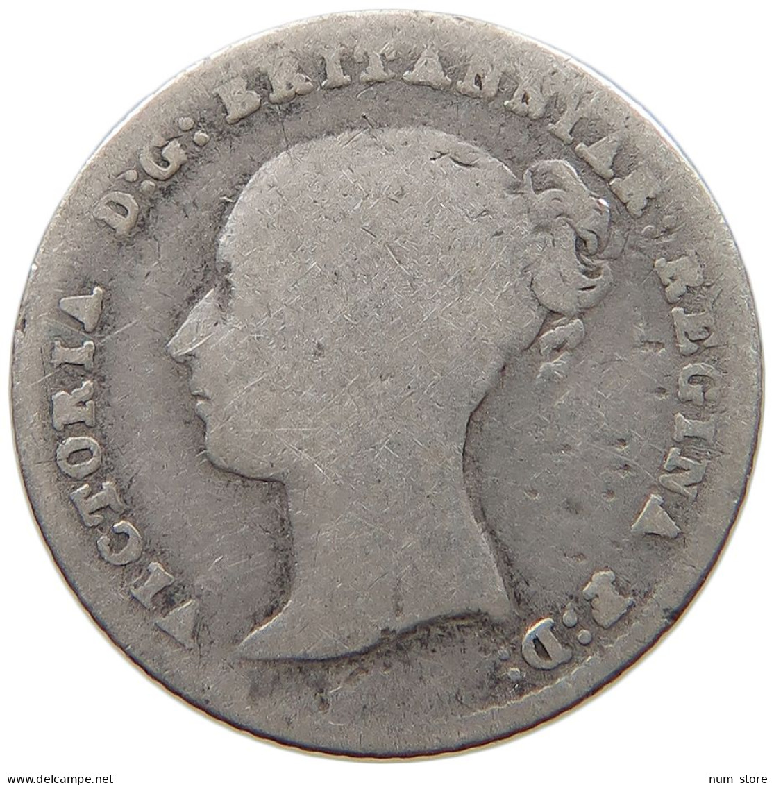 GREAT BRITAIN FOURPENCE 1843 Victoria 1837-1901 #c058 0317 - G. 4 Pence/ Groat