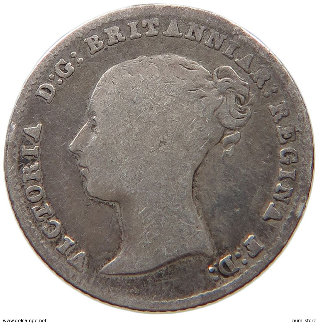 GREAT BRITAIN FOURPENCE 1843 Victoria 1837-1901 #t082 0051 - G. 4 Pence/ Groat