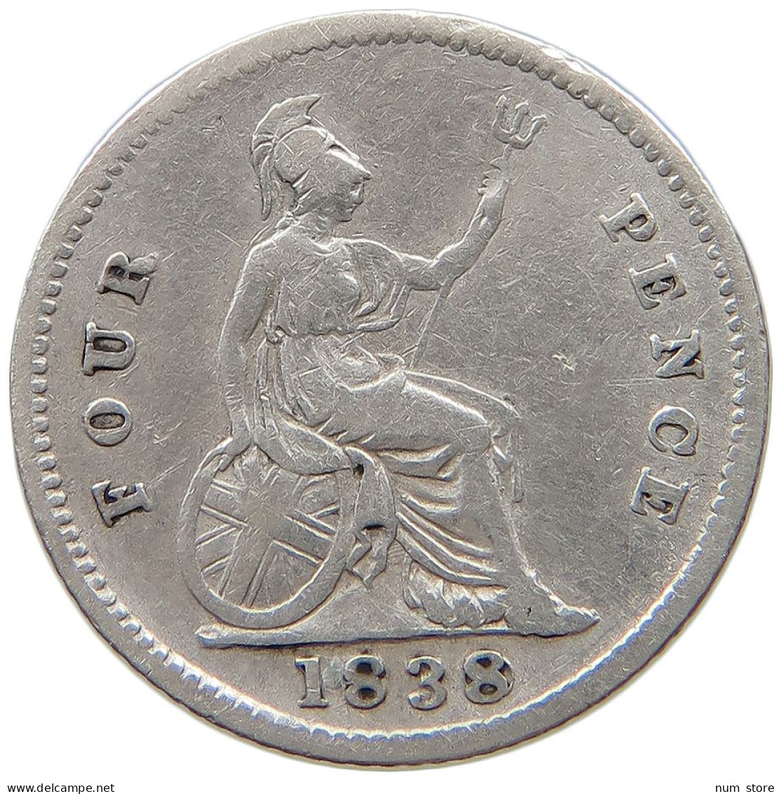 GREAT BRITAIN FOURPENCE 1838/8 Victoria 1837-1901 #t095 0653 - G. 4 Pence/ Groat