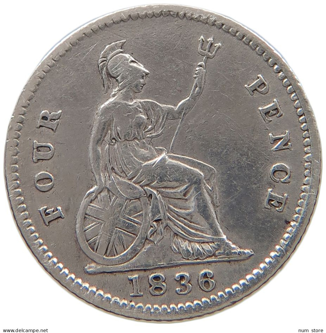 GREAT BRITAIN FOURPENCE 1836 WILLIAM IV. (1830-1837) #t158 0435 - G. 4 Pence/ Groat