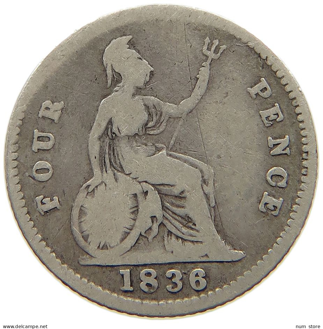 GREAT BRITAIN FOURPENCE 1836 WILLIAM IV. (1830-1837) #t161 0477 - G. 4 Pence/ Groat