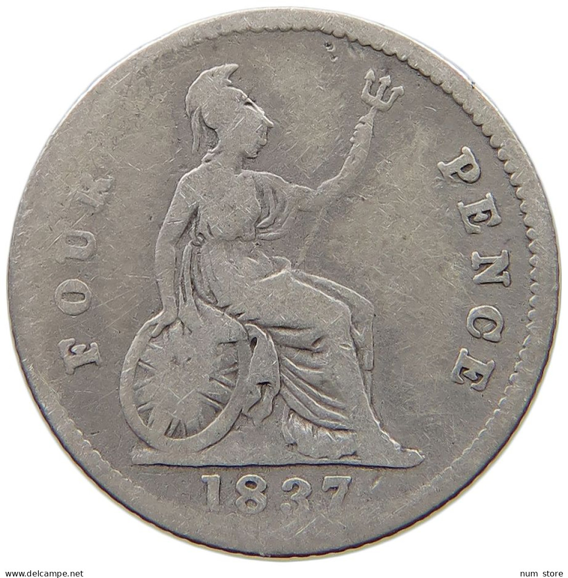 GREAT BRITAIN FOURPENCE 1837 WILLIAM IV. (1830-1837) #a091 0875 - G. 4 Pence/ Groat