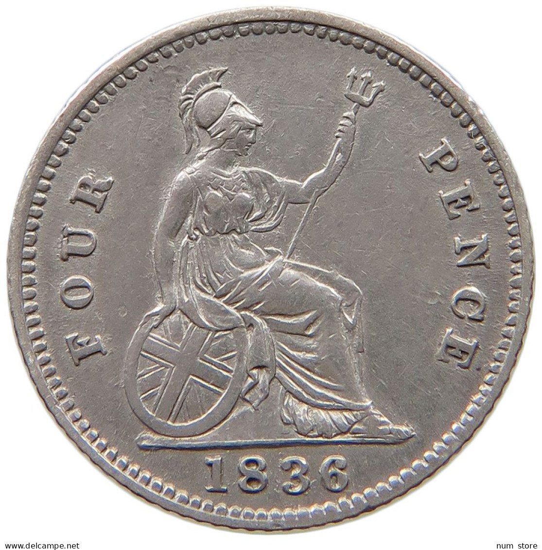 GREAT BRITAIN FOURPENCE 1836 WILLIAM IV. (1830-1837) #t092 0521 - G. 4 Pence/ Groat