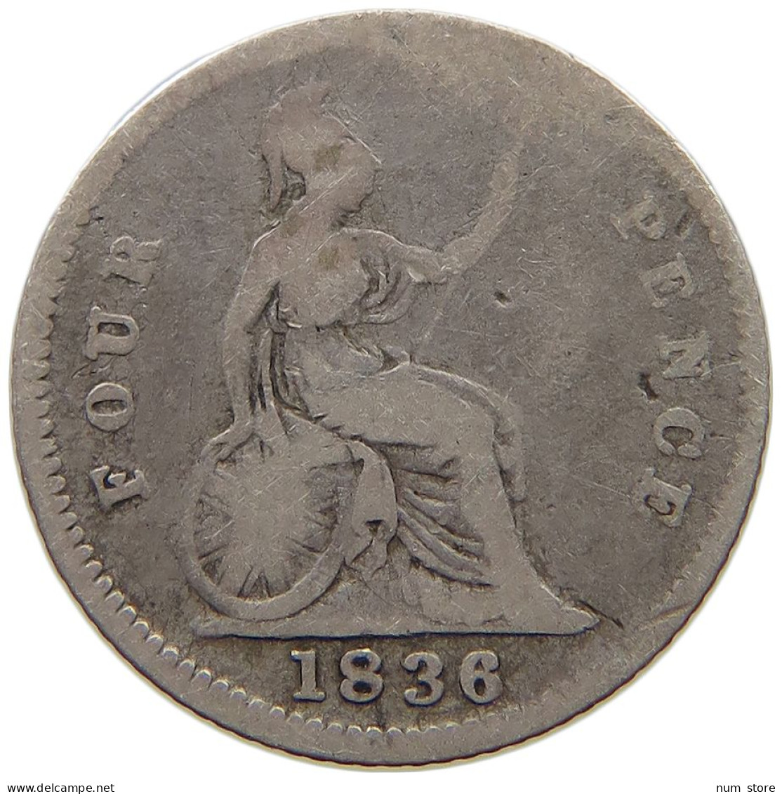 GREAT BRITAIN FOURPENCE 1836 WILLIAM IV. (1830-1837) #a091 0873 - G. 4 Pence/ Groat