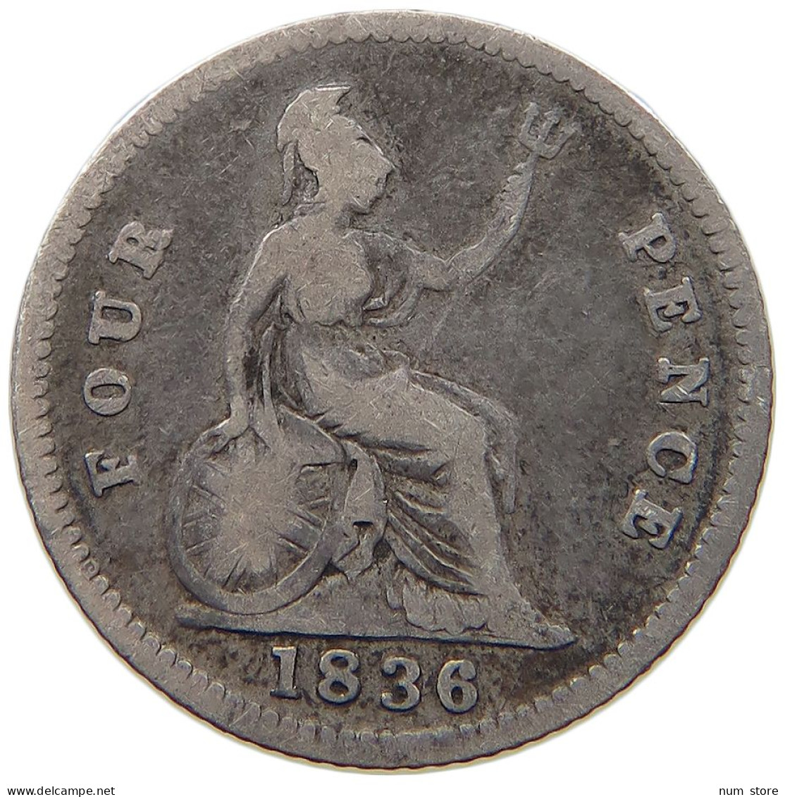 GREAT BRITAIN FOURPENCE 1836 WILLIAM IV. (1830-1837) #a033 0203 - G. 4 Pence/ Groat