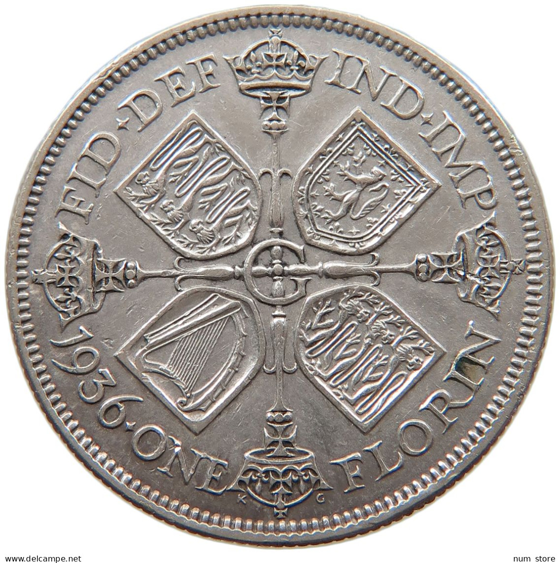 GREAT BRITAIN FLORIN 1936 George VI. (1936-1952) #s031 0039 - J. 1 Florin / 2 Schillings