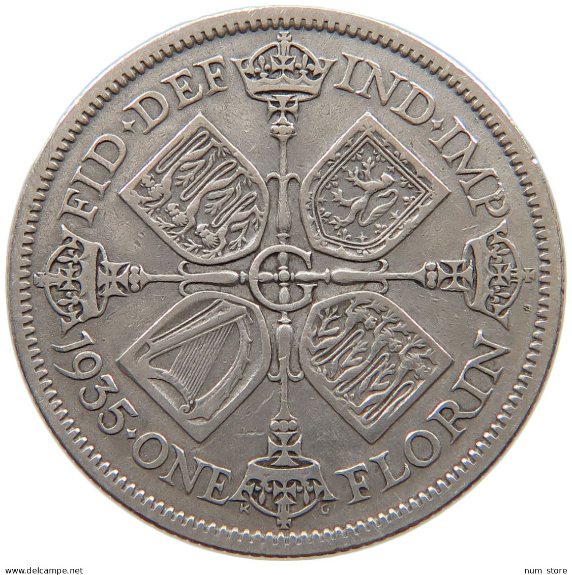 GREAT BRITAIN FLORIN 1935 George V. (1910-1936) #a052 0133 - J. 1 Florin / 2 Schillings