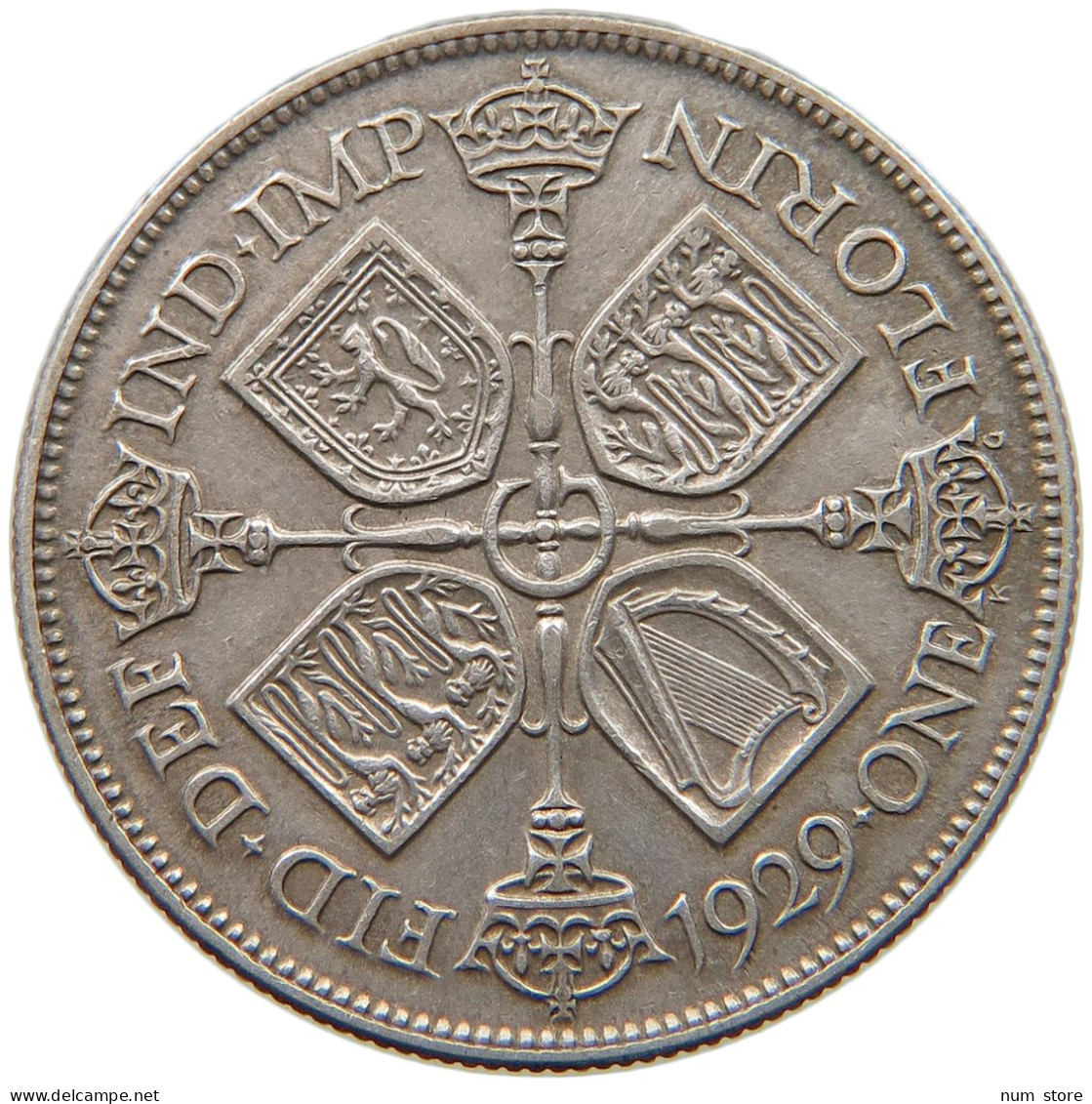 GREAT BRITAIN FLORIN 1929 George V. (1910-1936) #t085 0379 - J. 1 Florin / 2 Shillings