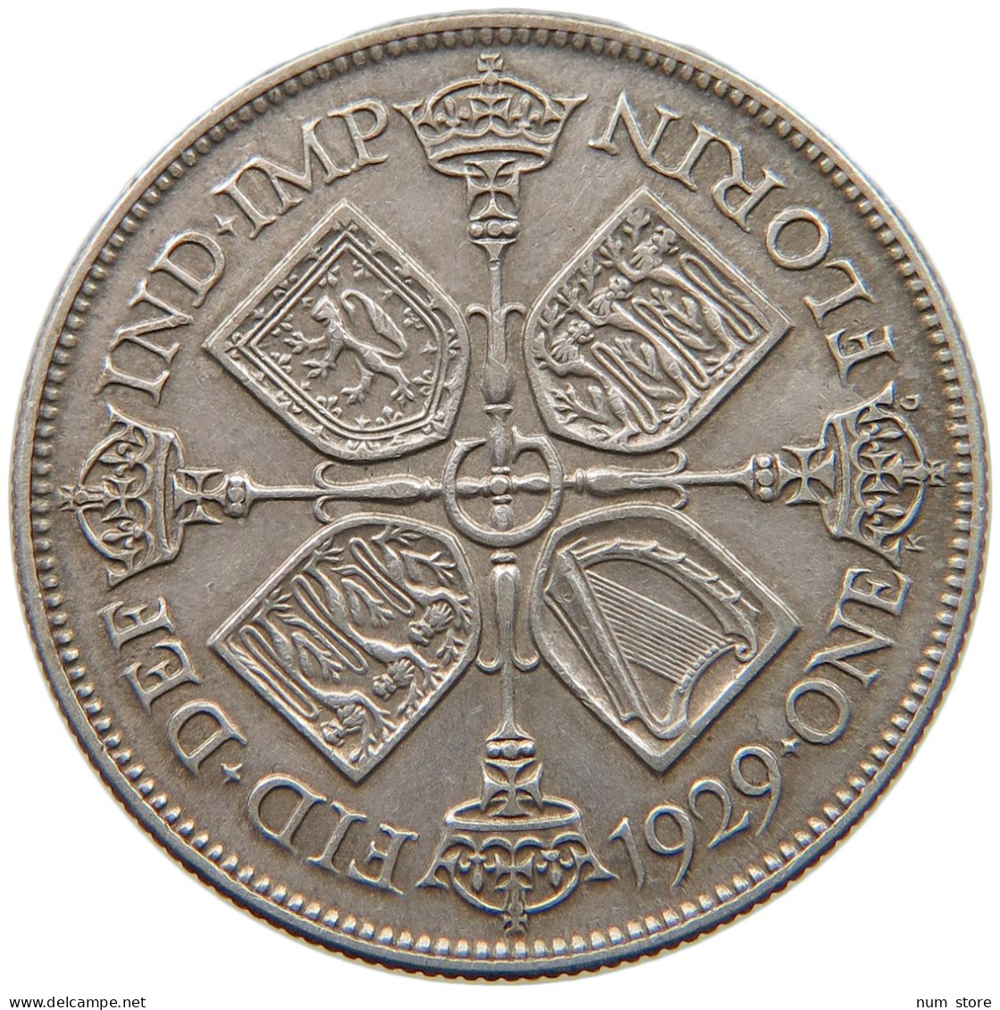 GREAT BRITAIN FLORIN 1929 George V. (1910-1936) #t085 0379 - J. 1 Florin / 2 Schillings