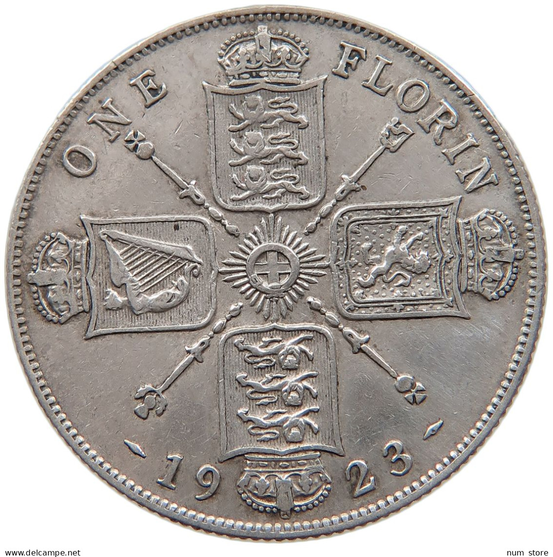 GREAT BRITAIN FLORIN 1923 George V. (1910-1936) #t159 0201 - J. 1 Florin / 2 Schillings