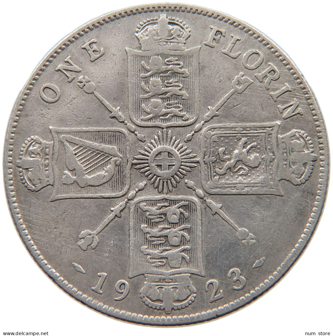 GREAT BRITAIN FLORIN 1923 George V. (1910-1936) #c024 0029 - J. 1 Florin / 2 Shillings