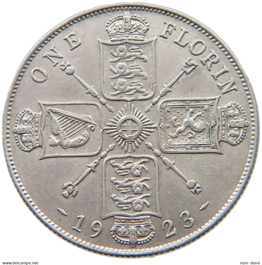 GREAT BRITAIN FLORIN 1923 George V. (1910-1936) #t085 0385 - J. 1 Florin / 2 Schillings