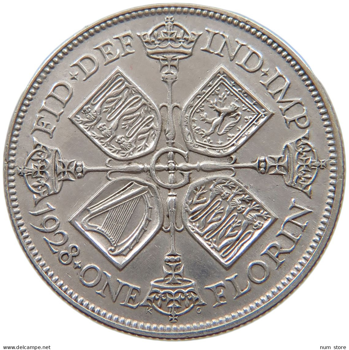 GREAT BRITAIN FLORIN 1928 George V. (1910-1936) #a002 0009 - J. 1 Florin / 2 Schillings