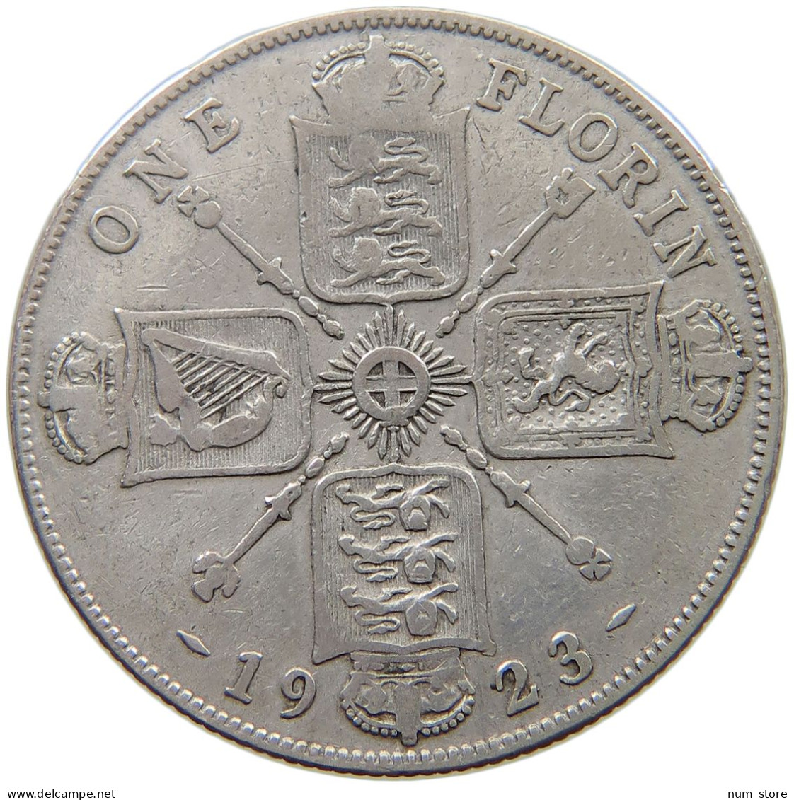 GREAT BRITAIN FLORIN 1923 George V. (1910-1936) #a090 0689 - J. 1 Florin / 2 Schillings