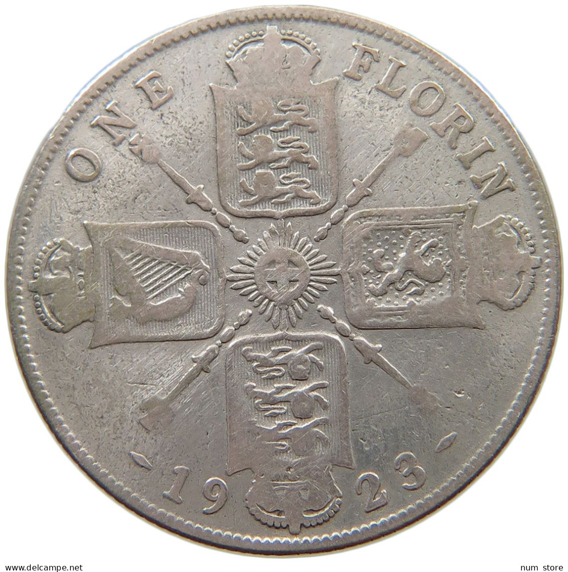 GREAT BRITAIN FLORIN 1923 George V. (1910-1936) #a068 0717 - J. 1 Florin / 2 Schillings