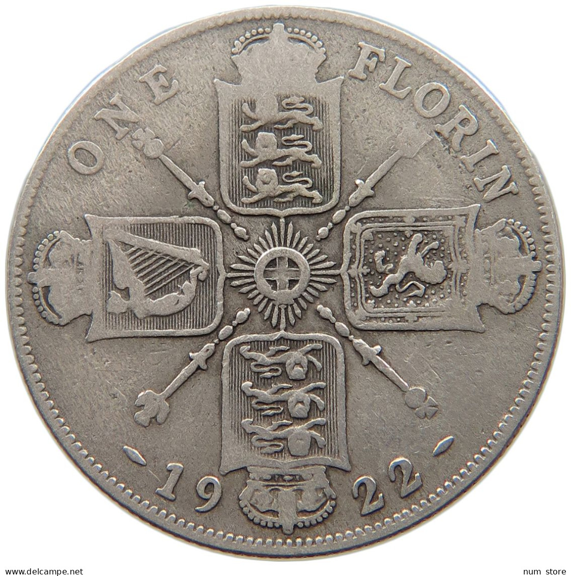 GREAT BRITAIN FLORIN 1922 George V. (1910-1936) #c081 0679 - J. 1 Florin / 2 Schillings