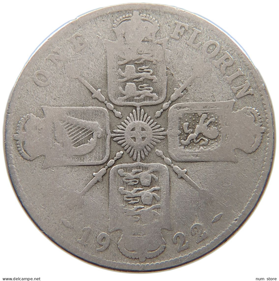 GREAT BRITAIN FLORIN 1922 George V. (1910-1936) #c081 0643 - J. 1 Florin / 2 Shillings