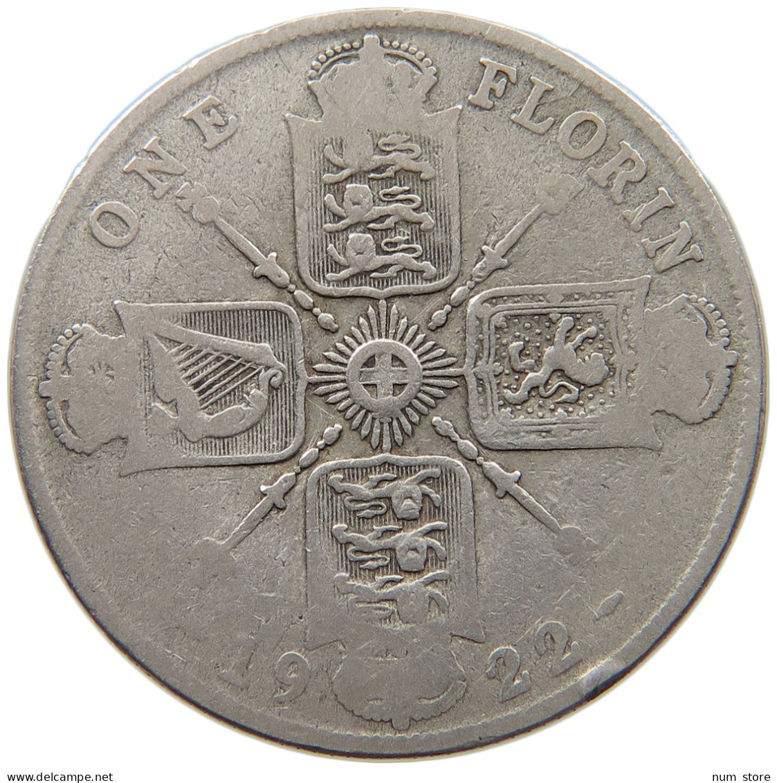 GREAT BRITAIN FLORIN 1922 George V. (1910-1936) #c081 0639 - J. 1 Florin / 2 Schillings