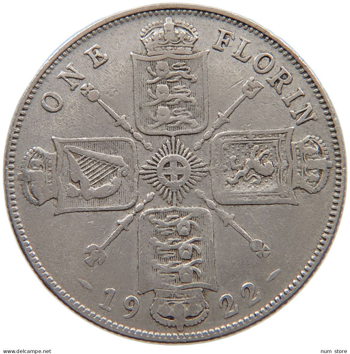 GREAT BRITAIN FLORIN 1922 George V. (1910-1936) #a073 0665 - J. 1 Florin / 2 Shillings