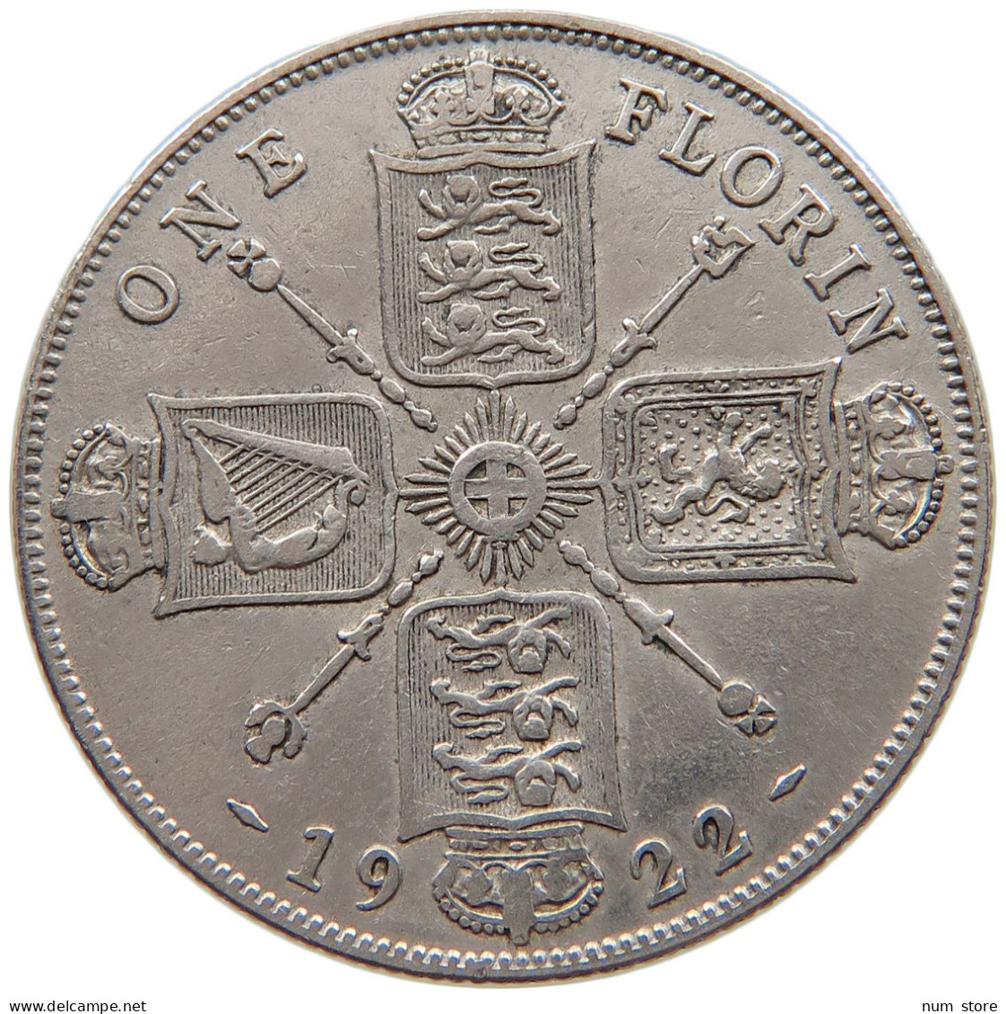 GREAT BRITAIN FLORIN 1922 George V. (1910-1936) #a052 0135 - J. 1 Florin / 2 Shillings
