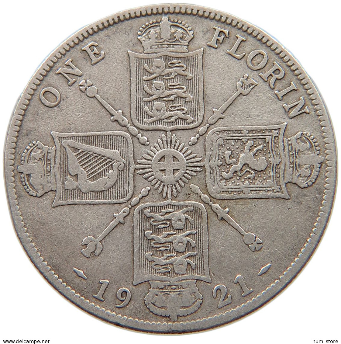 GREAT BRITAIN FLORIN 1921 George V. (1910-1936) #t111 0067 - J. 1 Florin / 2 Schillings