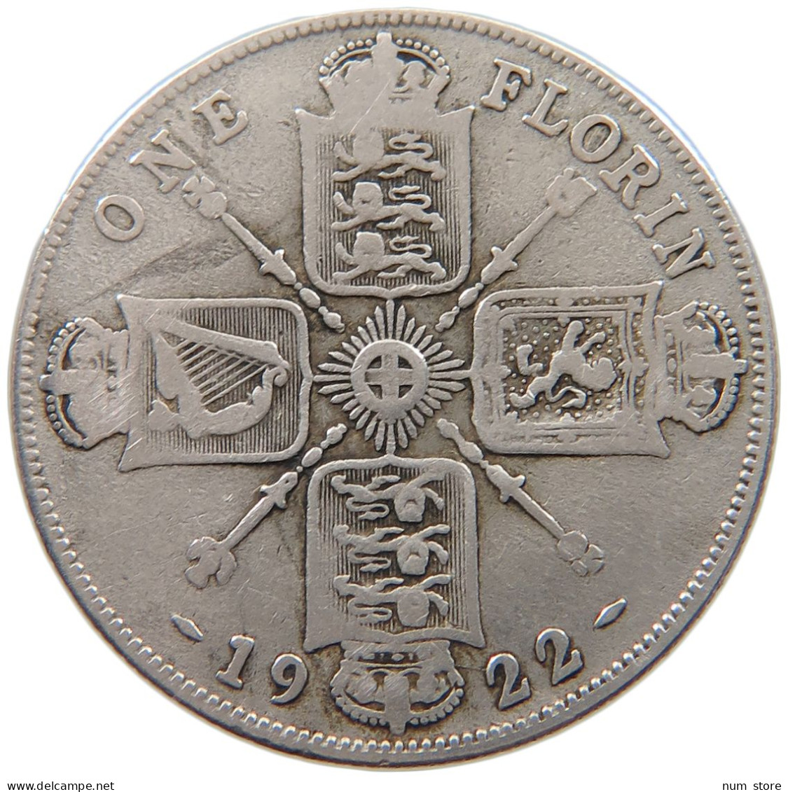 GREAT BRITAIN FLORIN 1922 George V. (1910-1936) #a057 0581 - J. 1 Florin / 2 Shillings
