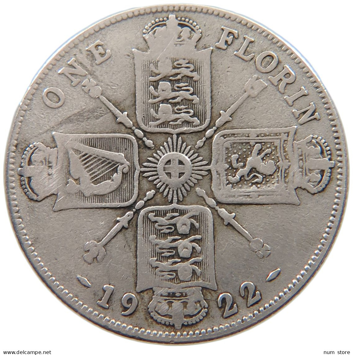 GREAT BRITAIN FLORIN 1922 George V. (1910-1936) #a057 0581 - J. 1 Florin / 2 Schillings