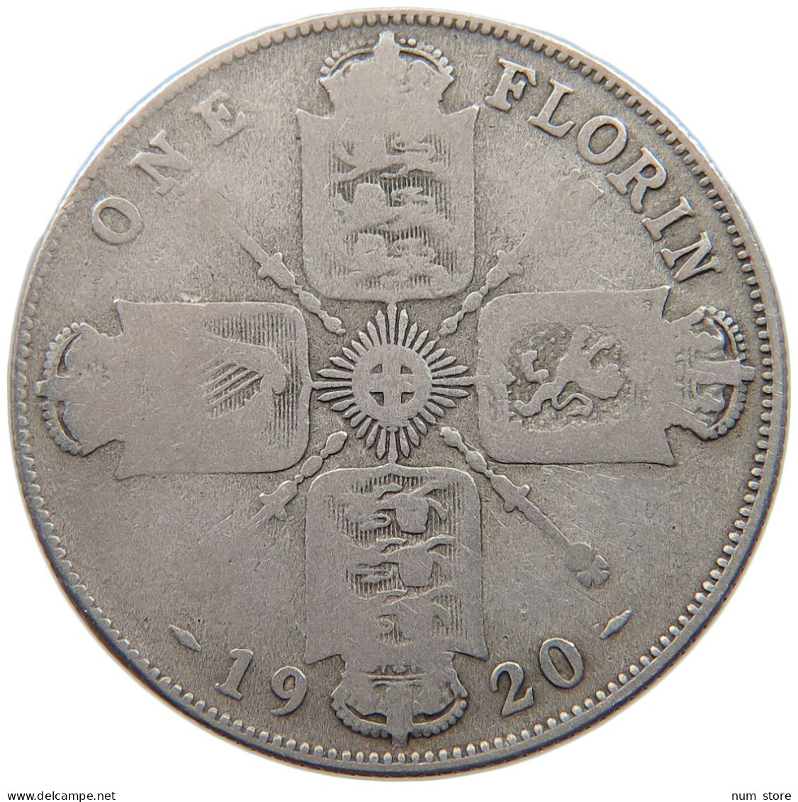 GREAT BRITAIN FLORIN 1920 George V. (1910-1936) #c081 0641 - J. 1 Florin / 2 Shillings