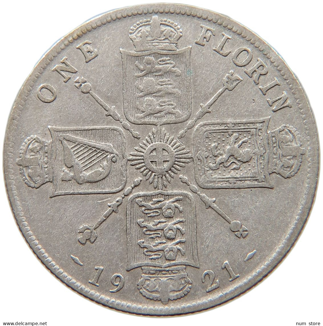 GREAT BRITAIN FLORIN 1921 George V. (1910-1936) #c068 0375 - J. 1 Florin / 2 Schillings