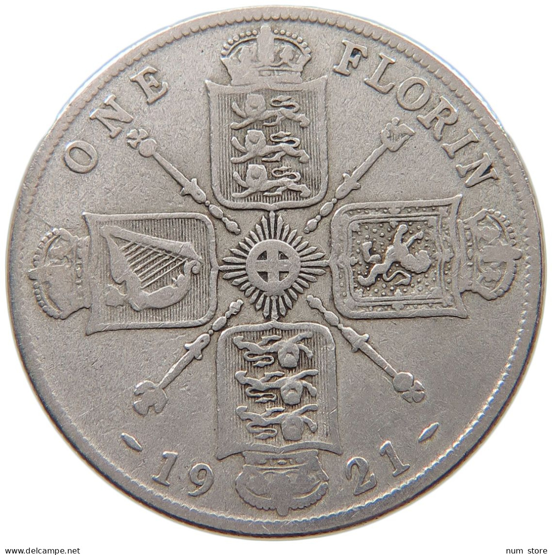 GREAT BRITAIN FLORIN 1921 George V. (1910-1936) #a057 0585 - J. 1 Florin / 2 Shillings