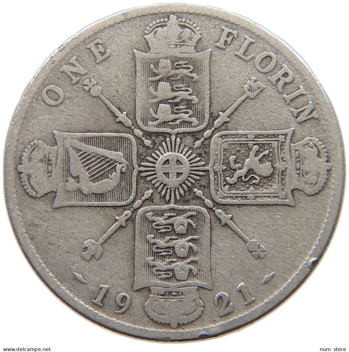 GREAT BRITAIN FLORIN 1921 George V. (1910-1936) #a082 0237 - J. 1 Florin / 2 Shillings