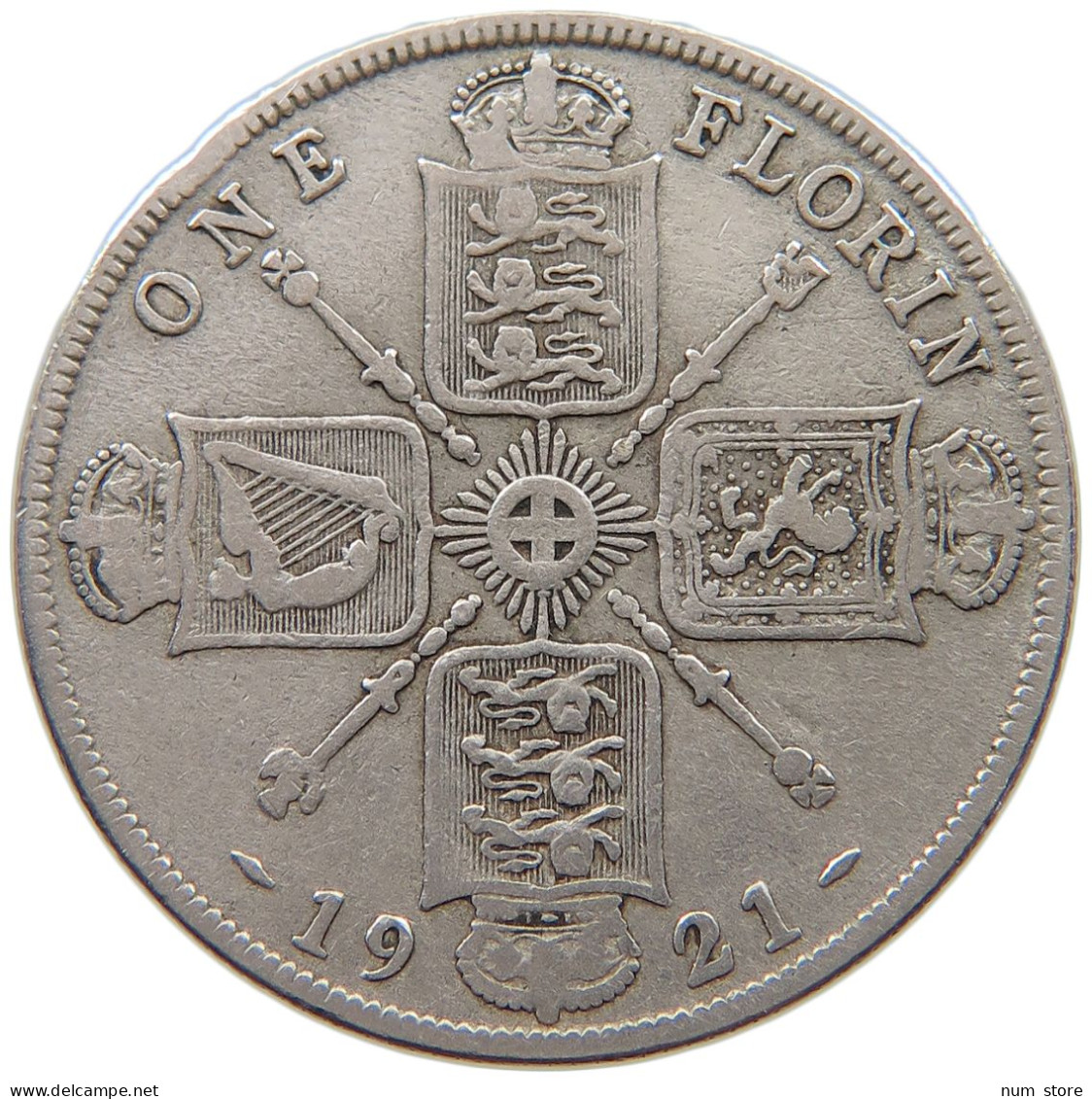 GREAT BRITAIN FLORIN 1921 George V. (1910-1936) #a057 0573 - J. 1 Florin / 2 Schillings