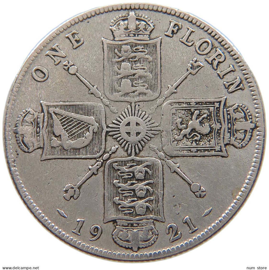 GREAT BRITAIN FLORIN 1921 George V. (1910-1936) #a057 0577 - J. 1 Florin / 2 Shillings